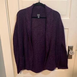 Eileen Fisher Draped Open Front Mohair Wool Cardigan Sweater Sz S